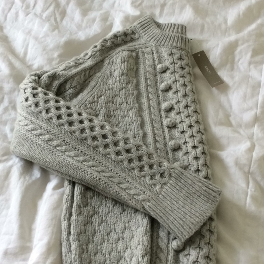 JCrew bobble fisherman wool sweater